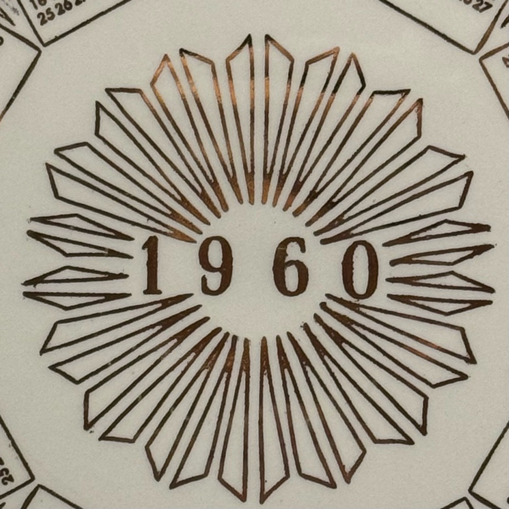 1960 Birthday Calendar Plate